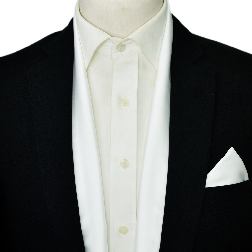 WHITE MEN SCARF AND POCKET SQUARE SET – PREMIUM COLLECTION