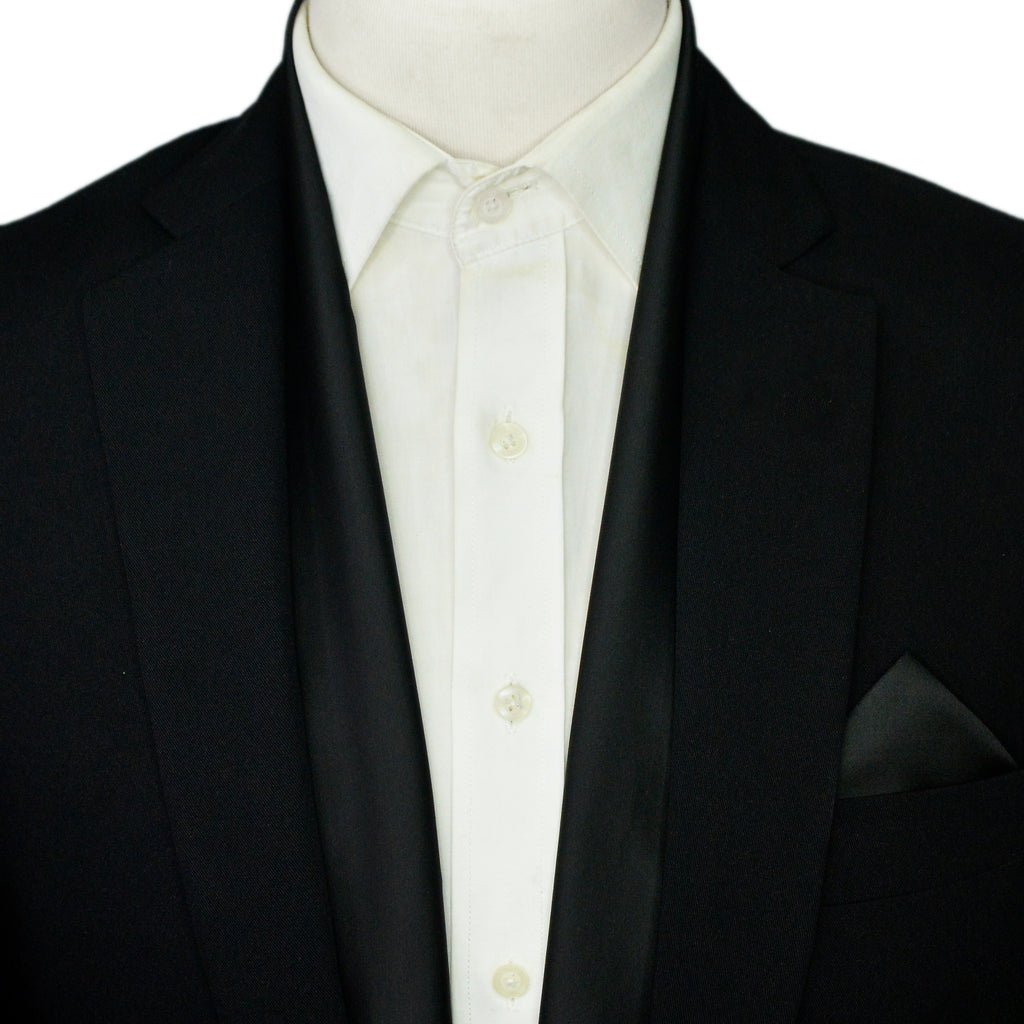 JET BLACK MEN SCARF AND POCKET SQUARE SET – PREMIUM COLLECTION
