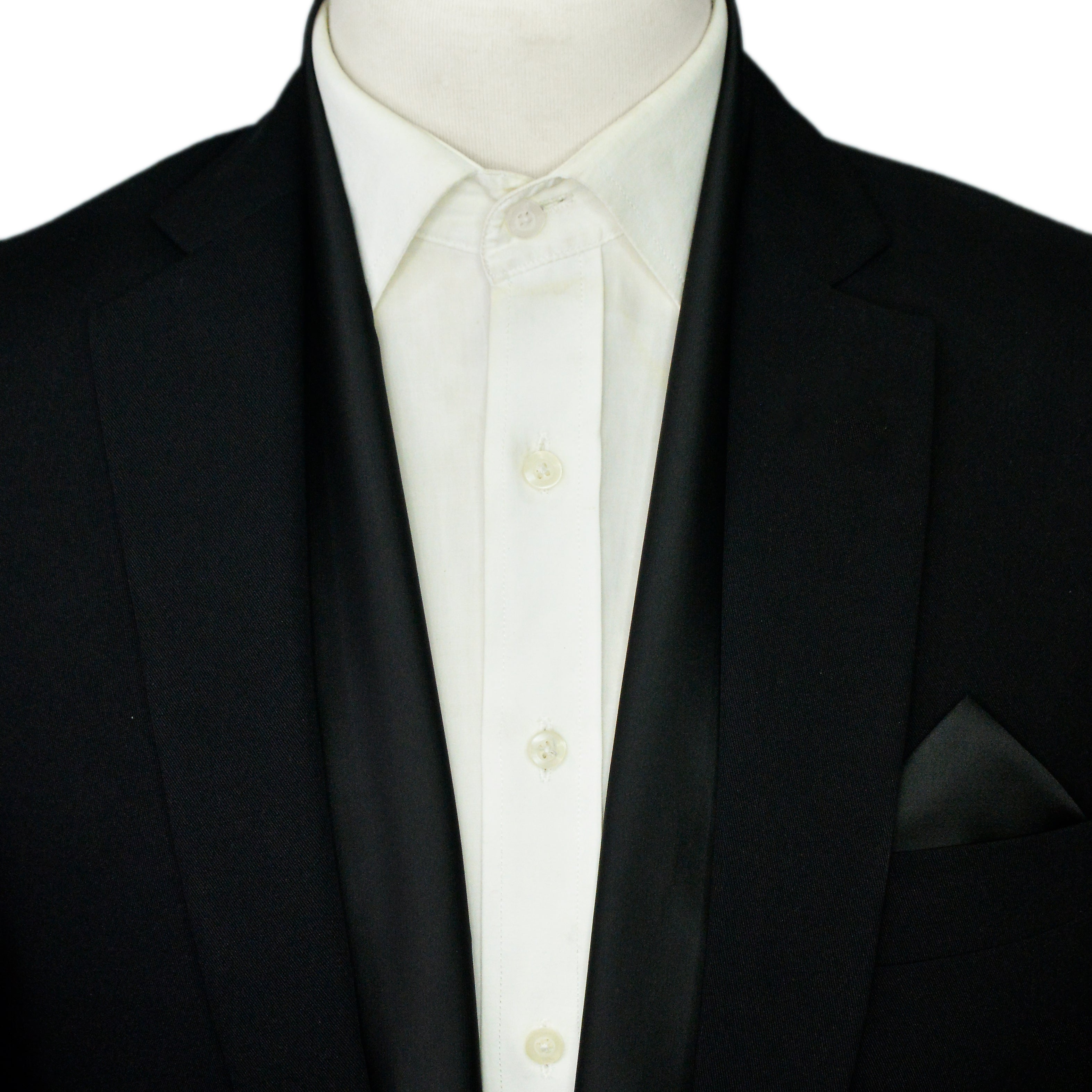 JET BLACK MEN SCARF AND POCKET SQUARE SET – PREMIUM COLLECTION