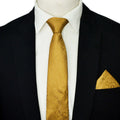 CARAMEL BROWN NECKTIE AND POCKET SQUARE SET