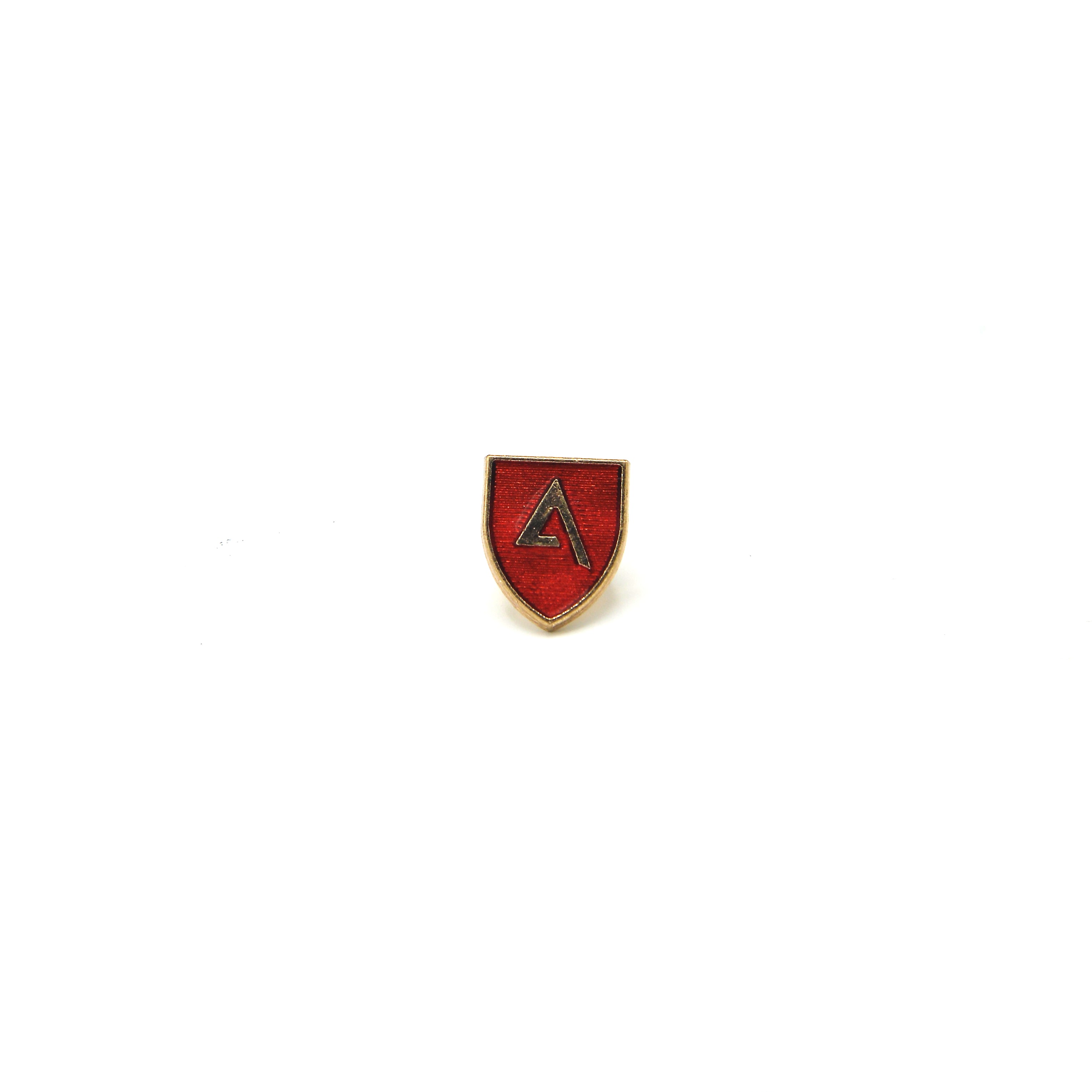 RED SOUVENIR SHIELD BROOCH