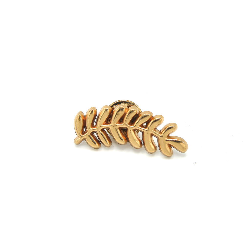 GOLDEN BARLEY LEAF BROOCH