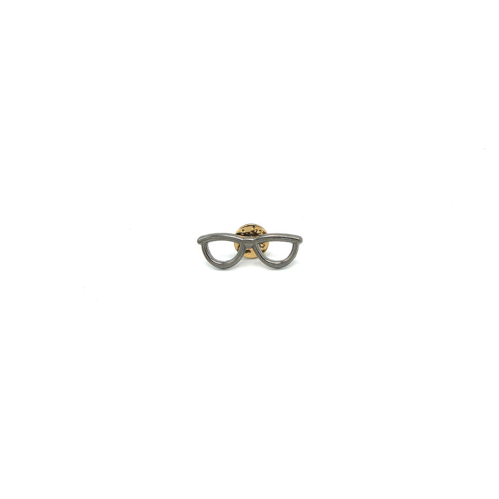 SILVER GLASSES BROOCH