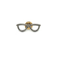 SILVER GLASSES BROOCH