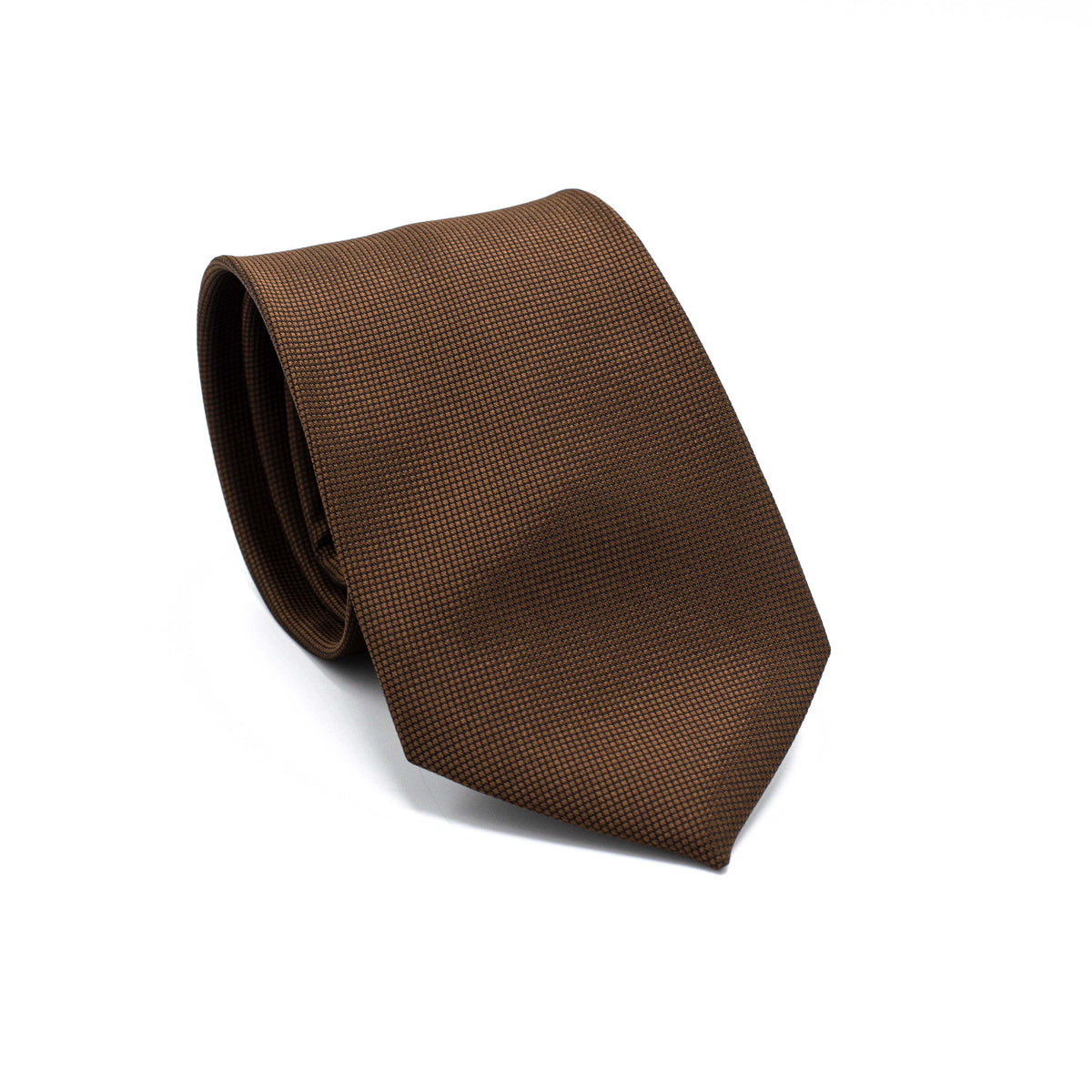 CHOCOLATE BROWN TEXTURED SKINNY TIE