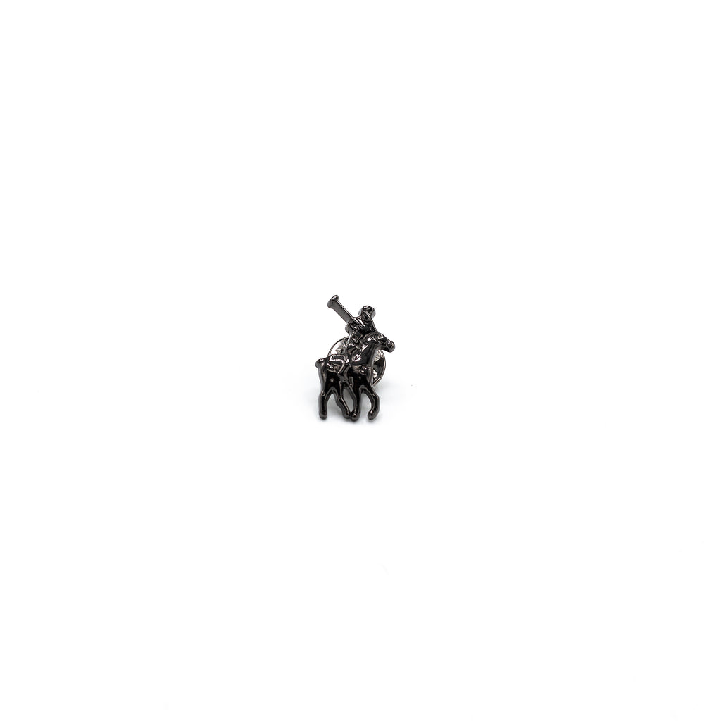 BLACK POLO BROOCH