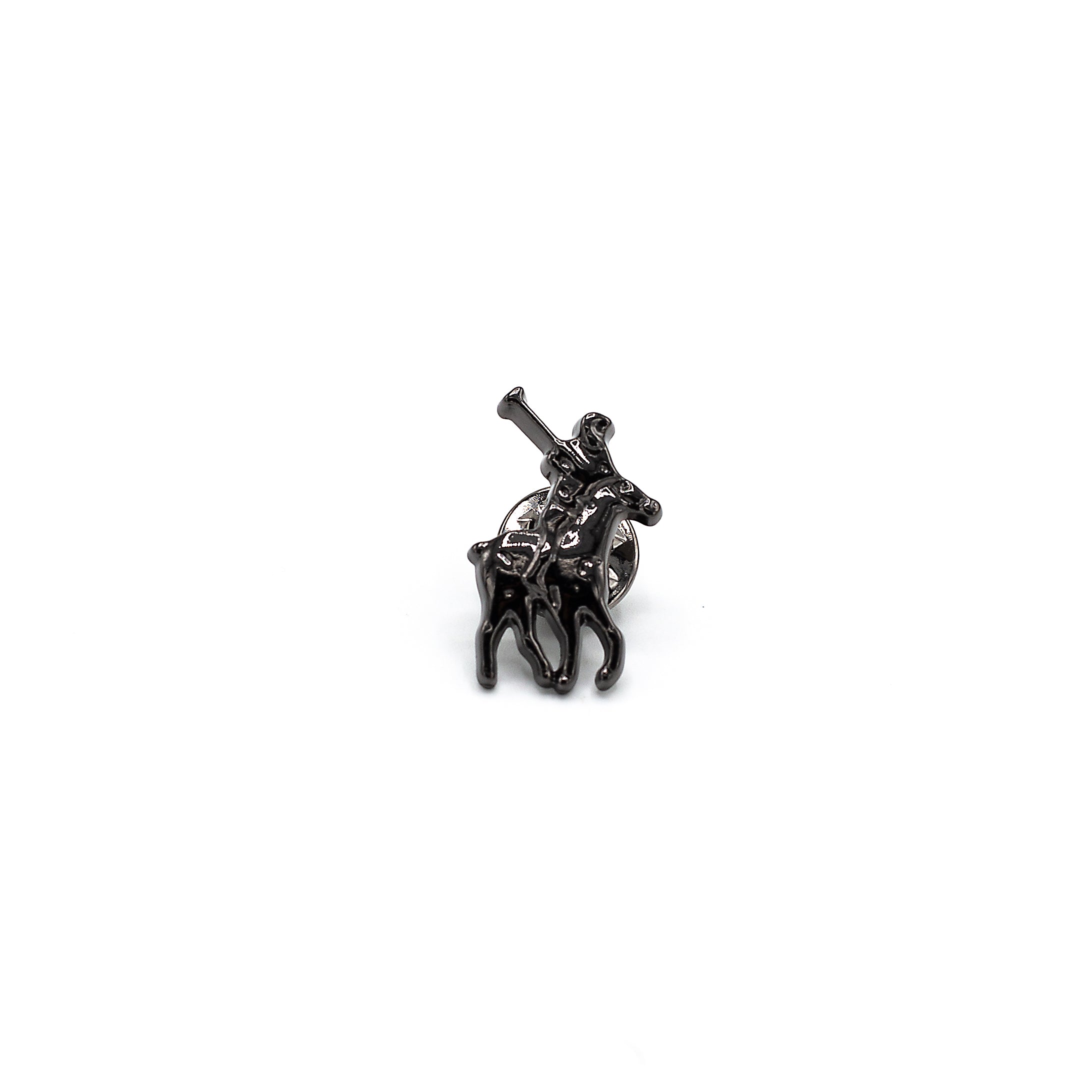 BLACK POLO BROOCH
