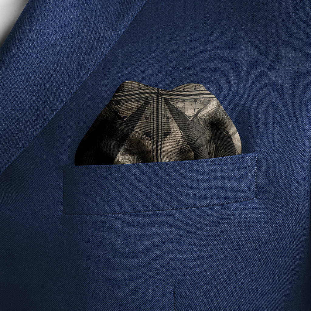 RAVEN SILK POCKET SQUARE