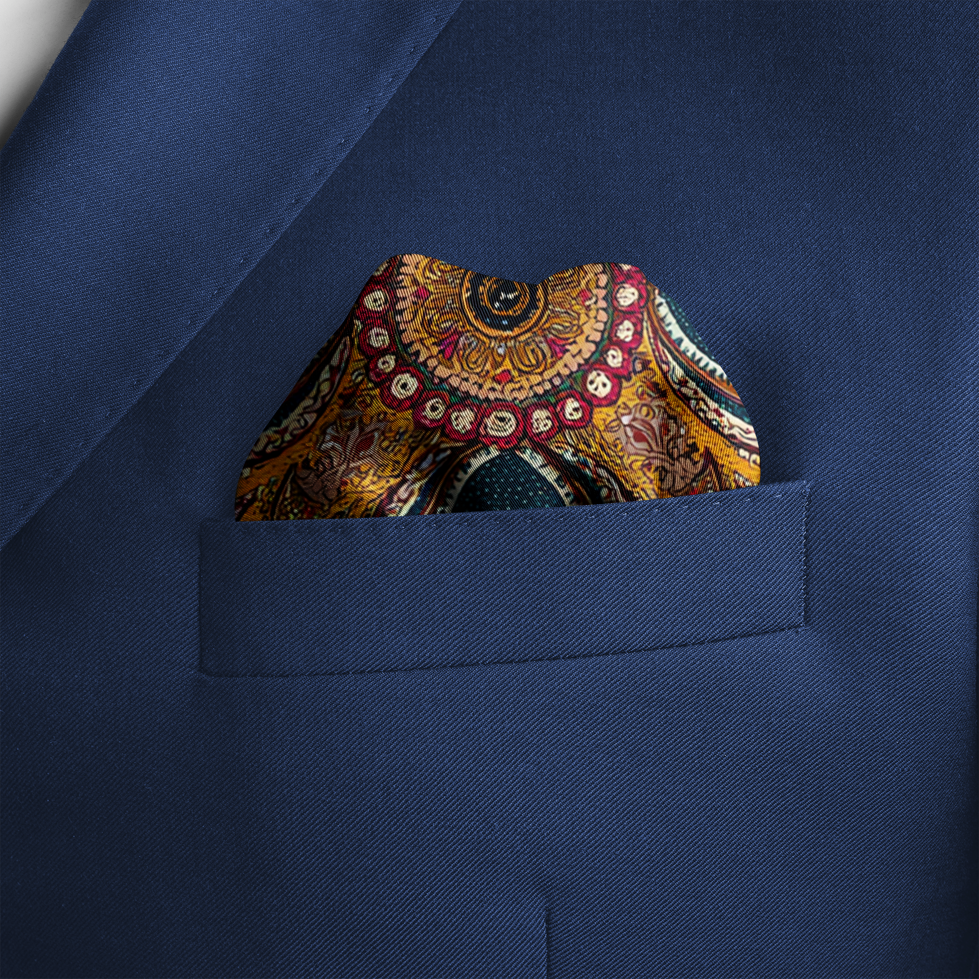 MARIGOLD BLOOM SILK POCKET SQUARE