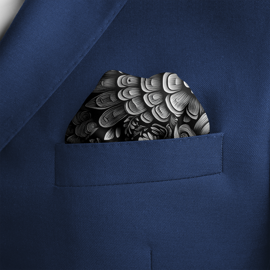 NOIR SILK POCKET SQUARE