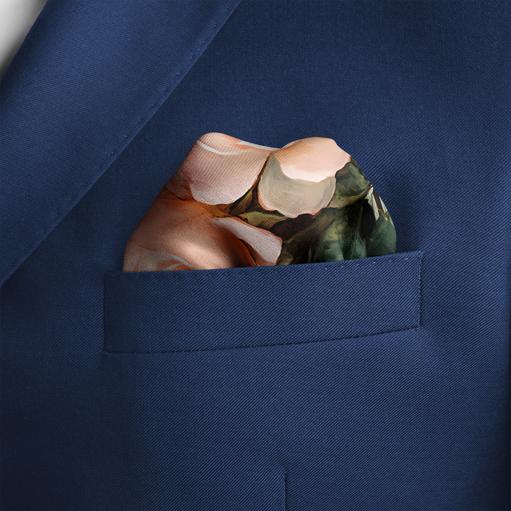 ANTIQUE ROSE SILK POCKET SQUARE
