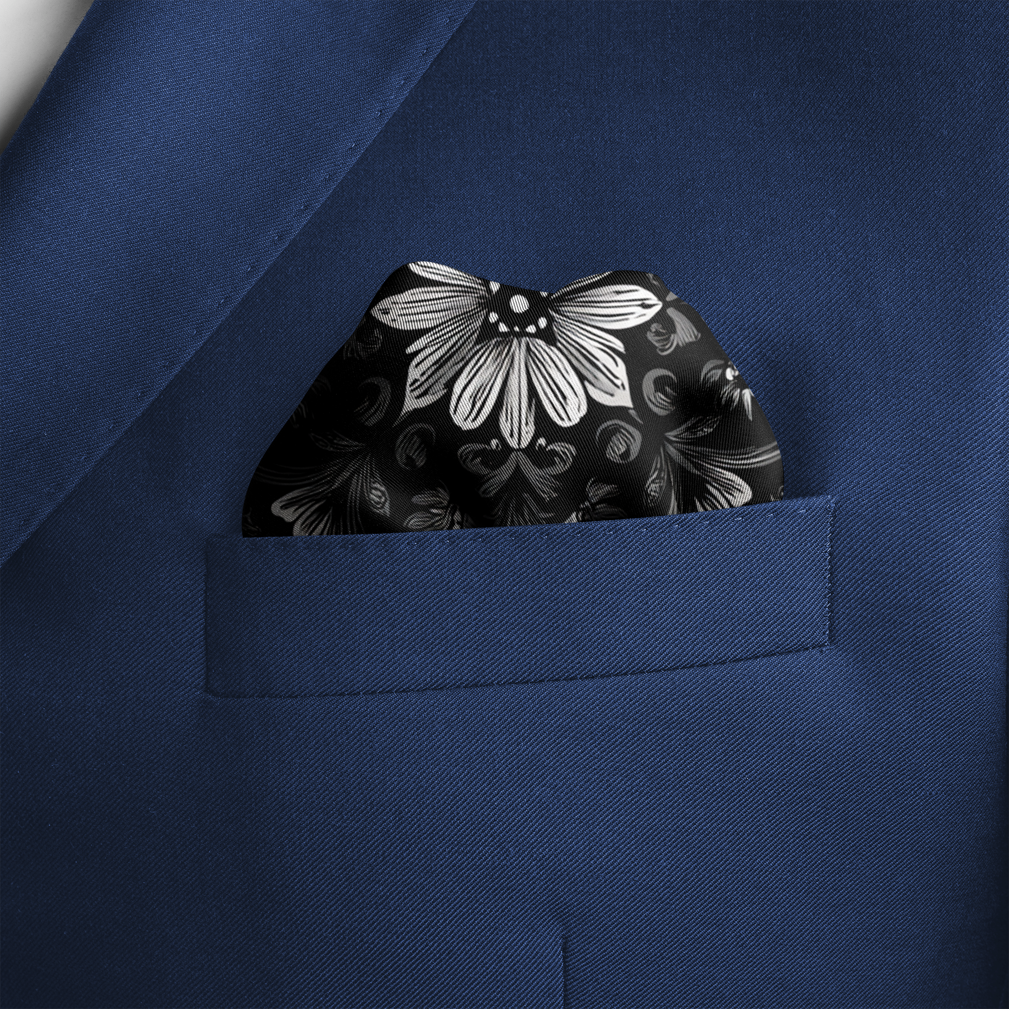 OBSIDIAN SILK POCKET SQUARE