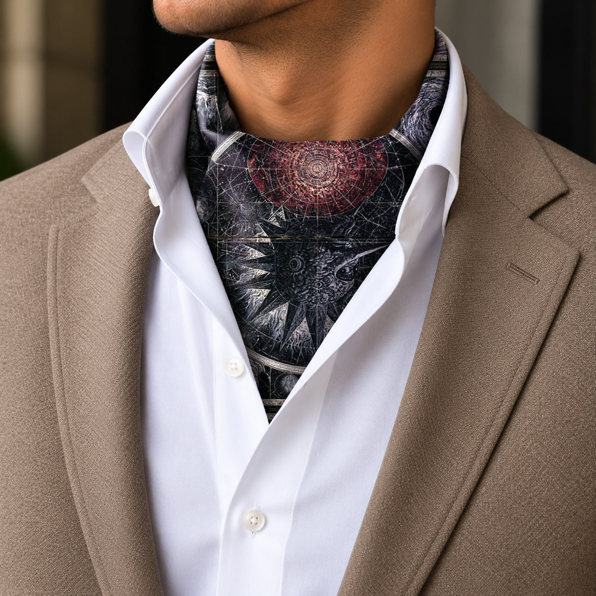 DARK COSMIC SILK ASCOT – PREMIUM COLLECTION