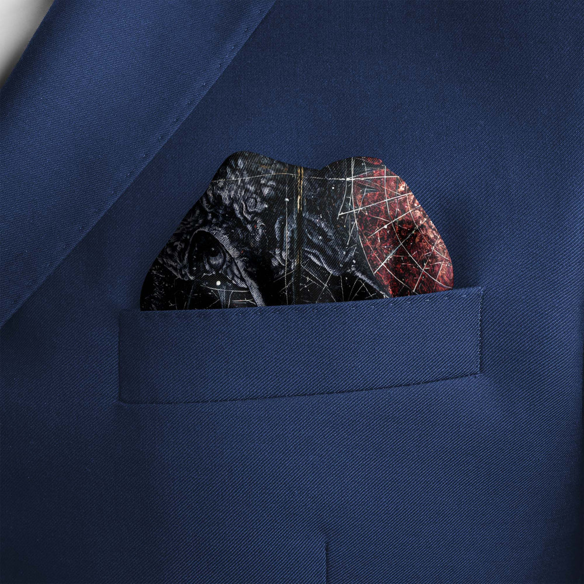 DARK COSMIC SILK POCKET SQUARE