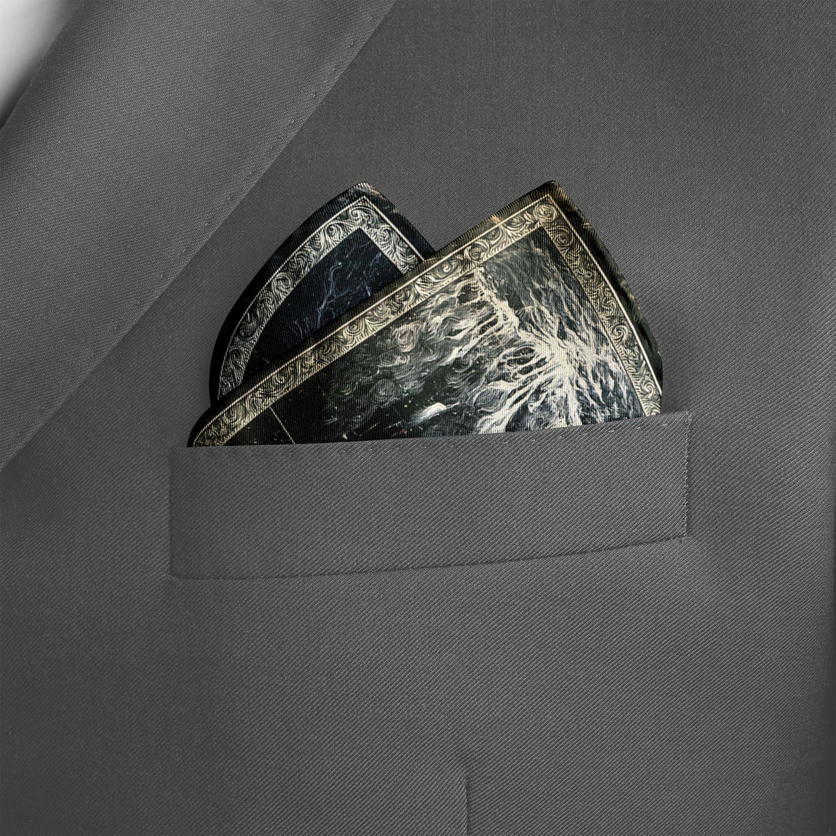 DARK COSMIC SILK POCKET SQUARE
