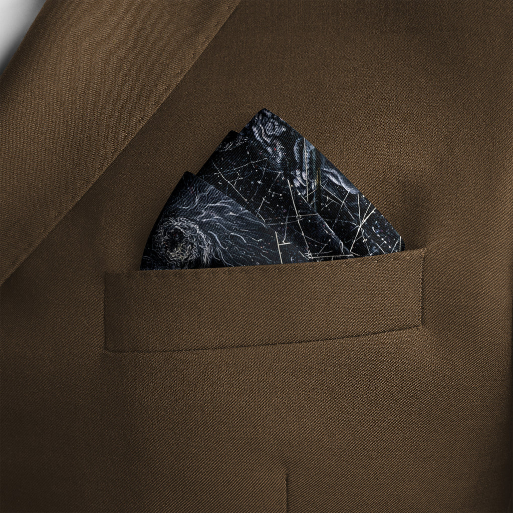 DARK COSMIC SILK POCKET SQUARE
