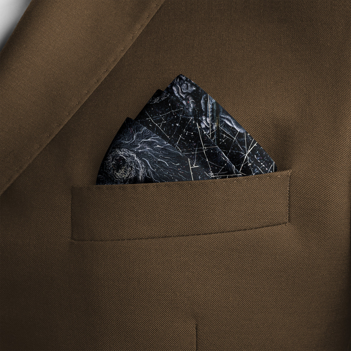 DARK COSMIC SILK POCKET SQUARE
