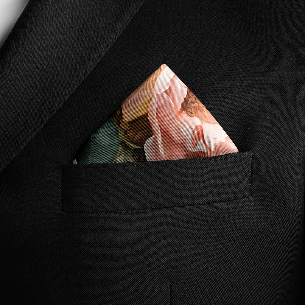 ANTIQUE ROSE SILK POCKET SQUARE