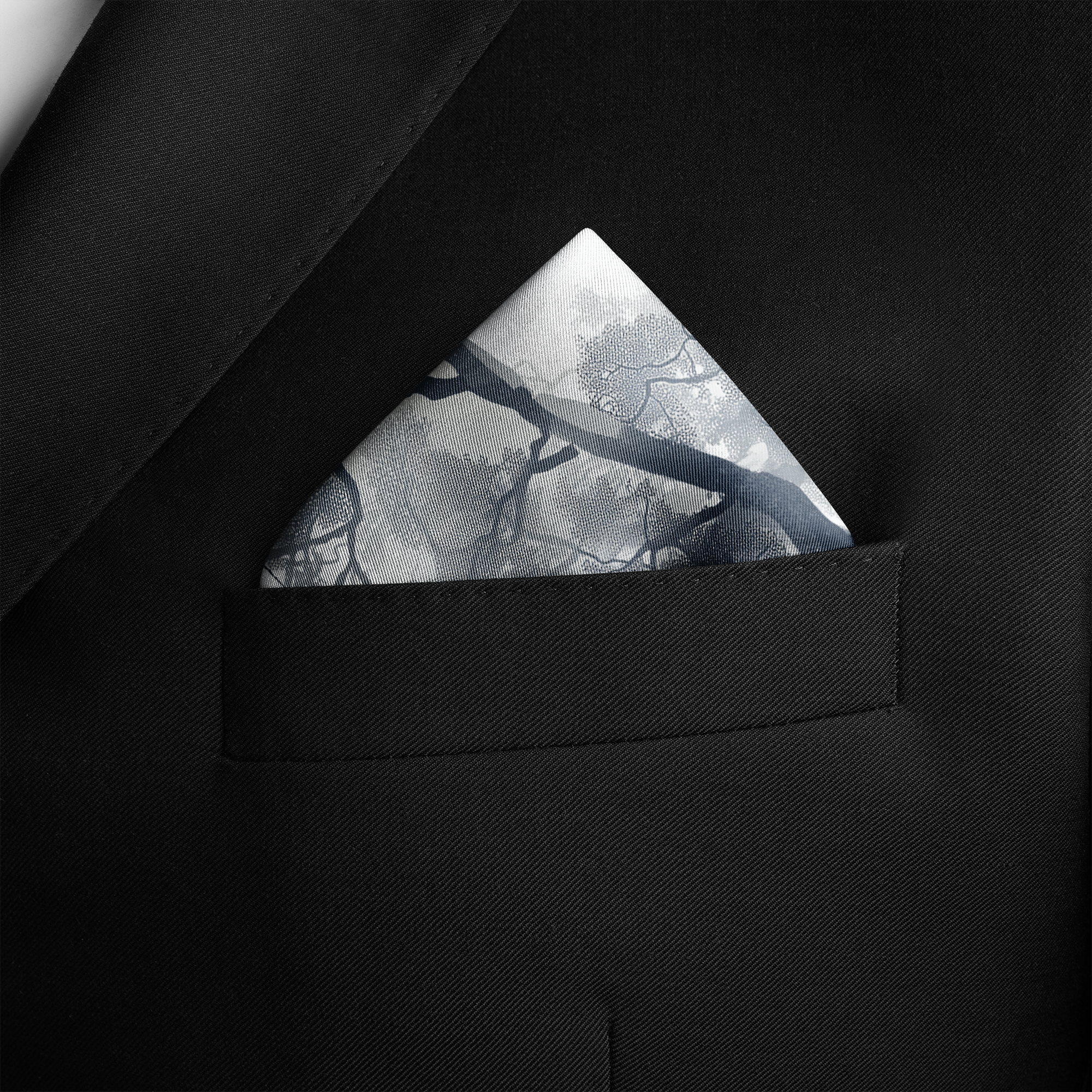 VEINSCAPE SILK POCKET SQUARE