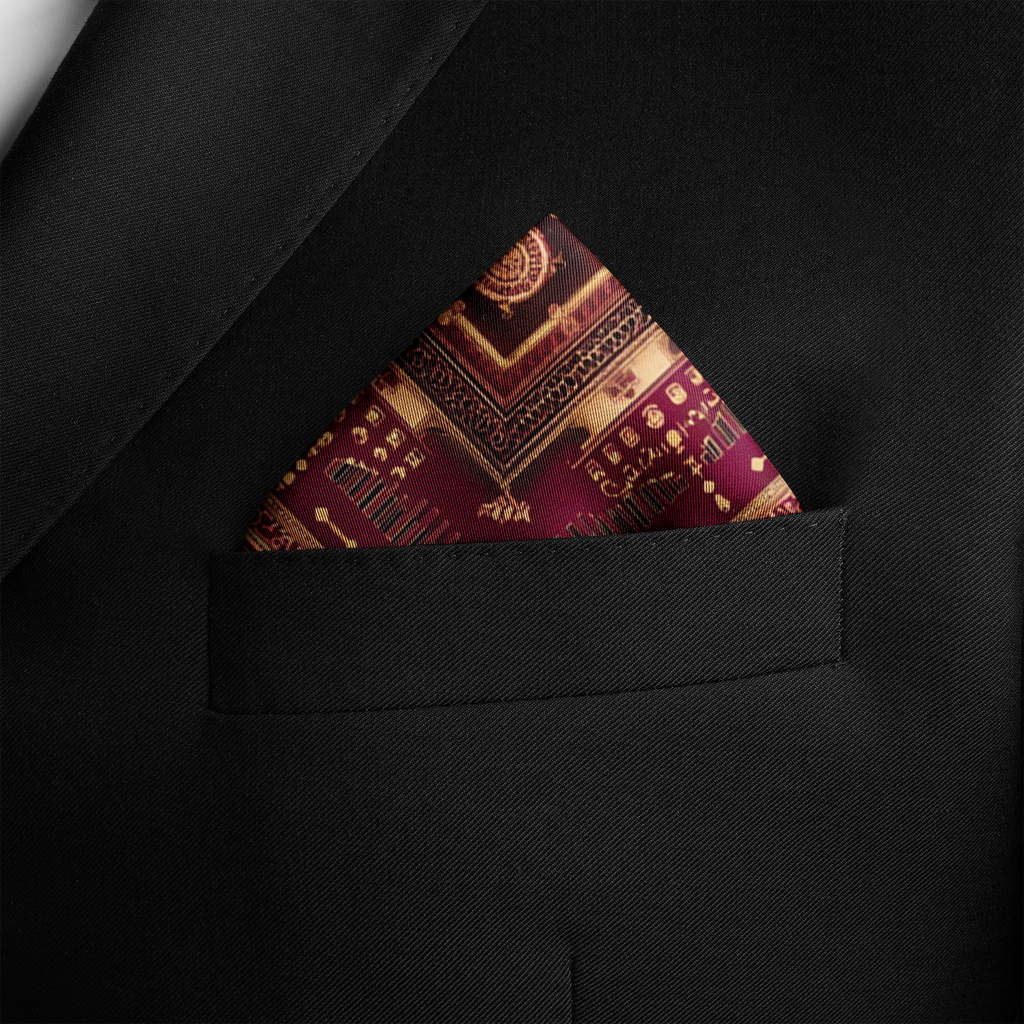 MANDALA FORT SILK POCKET SQUARE