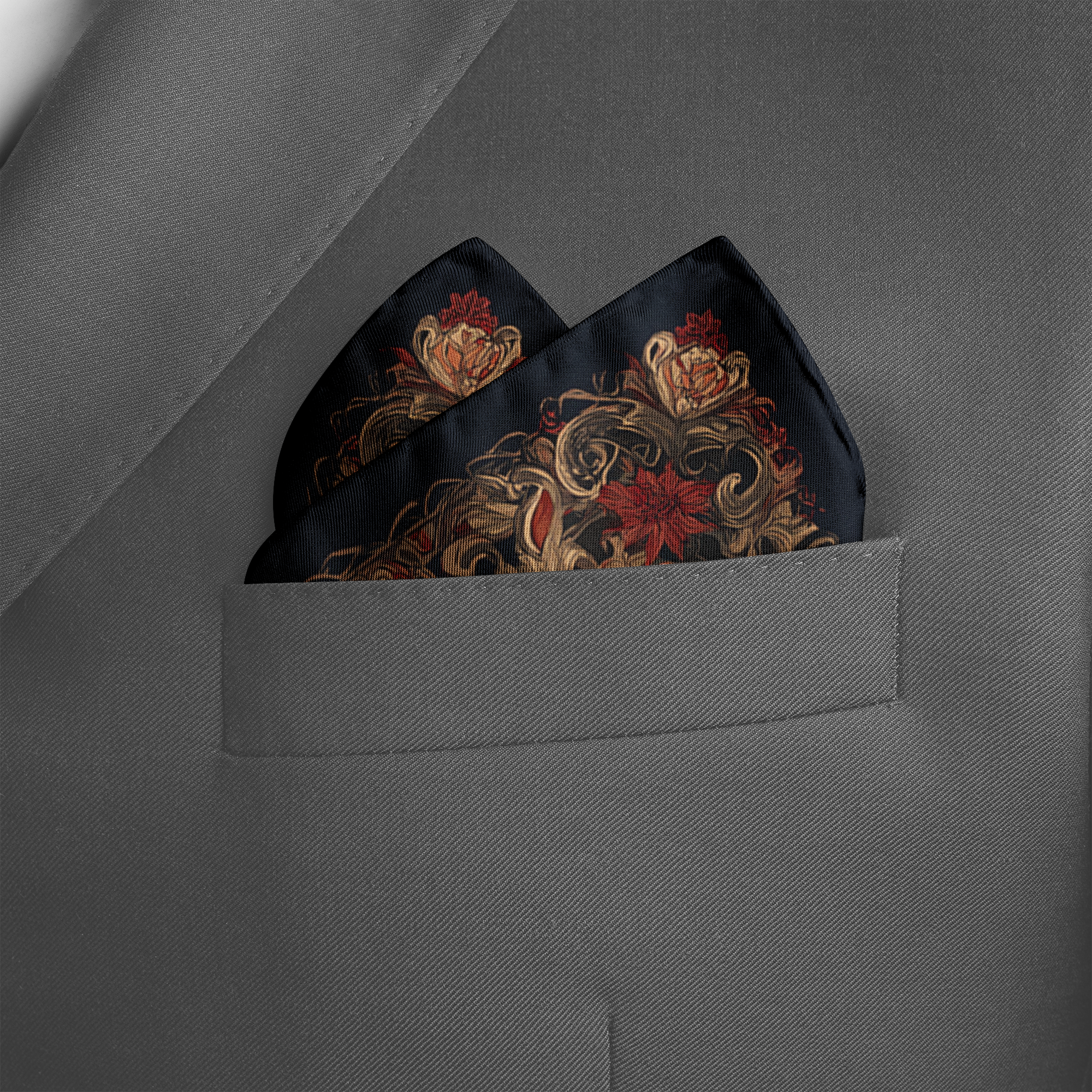 DRAVON SILK POCKET SQUARE