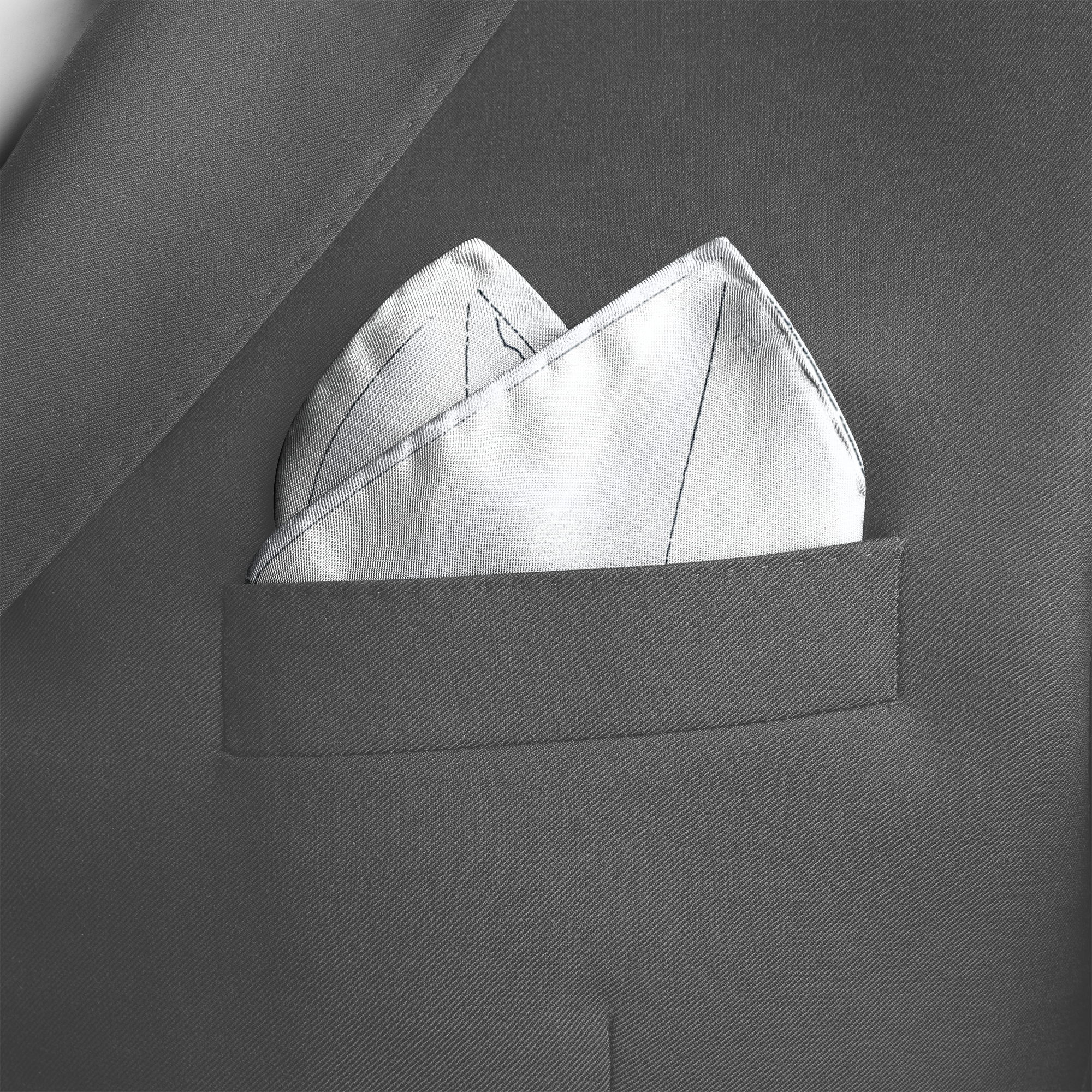 VEINSCAPE SILK POCKET SQUARE