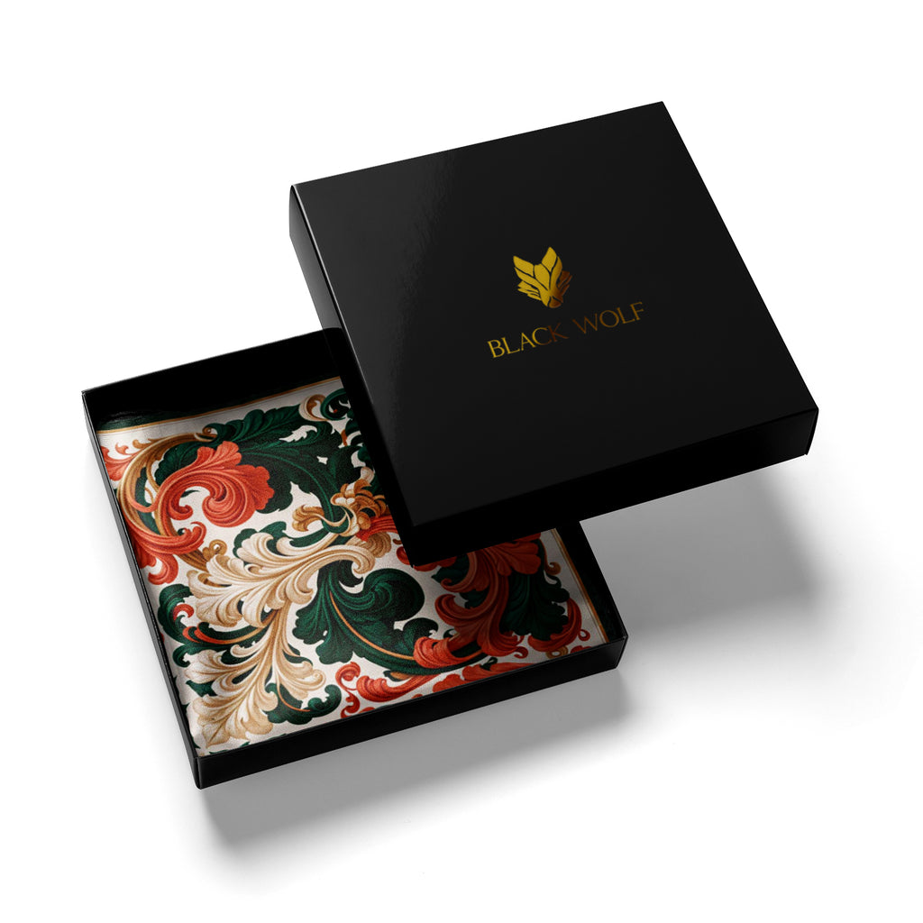 FLORENTINE ROUGE SILK POCKET SQUARE