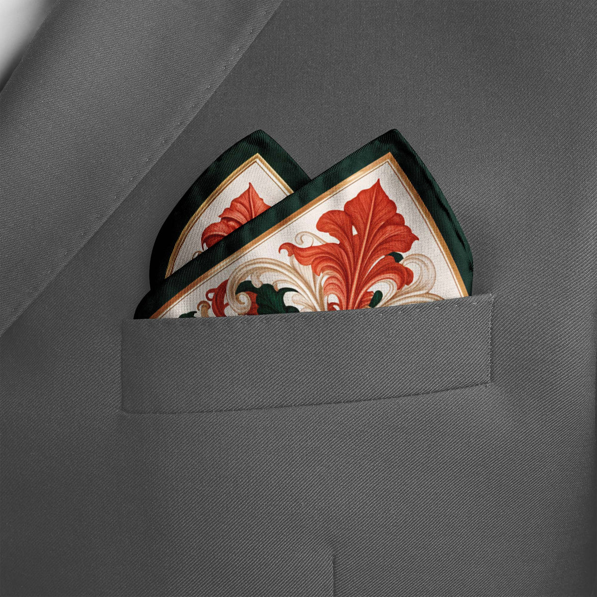 FLORENTINE ROUGE SILK POCKET SQUARE