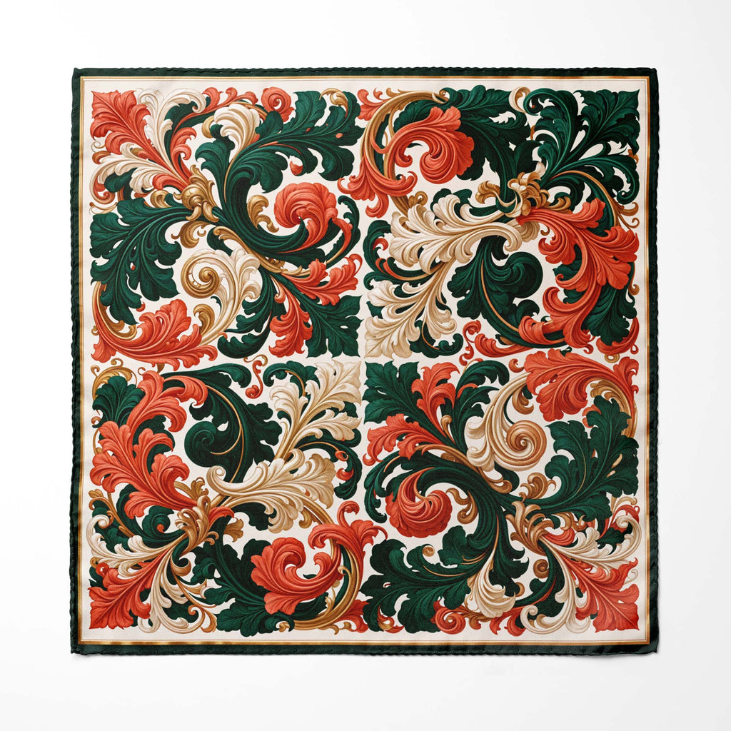 FLORENTINE ROUGE SILK POCKET SQUARE