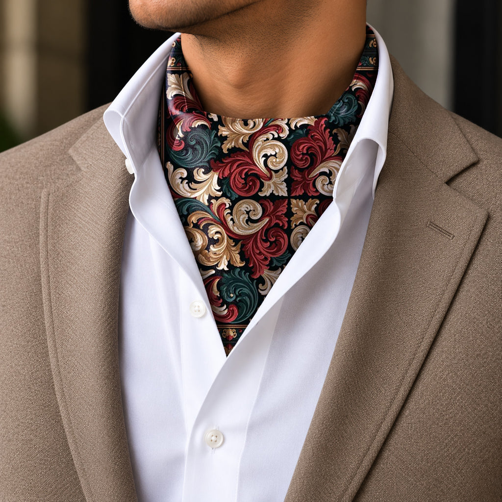 FLORENTINE ROUGE SILK ASCOT – PREMIUM COLLECTION