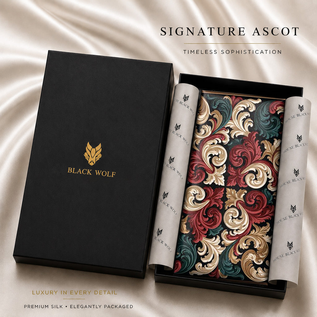 FLORENTINE ROUGE SILK ASCOT – PREMIUM COLLECTION