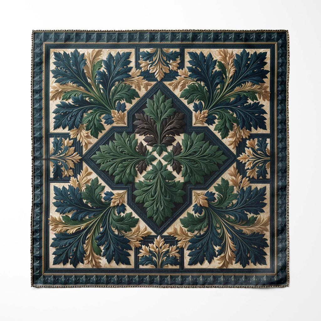 FOLIAGE ACANTHUS SILK POCKET SQUARE