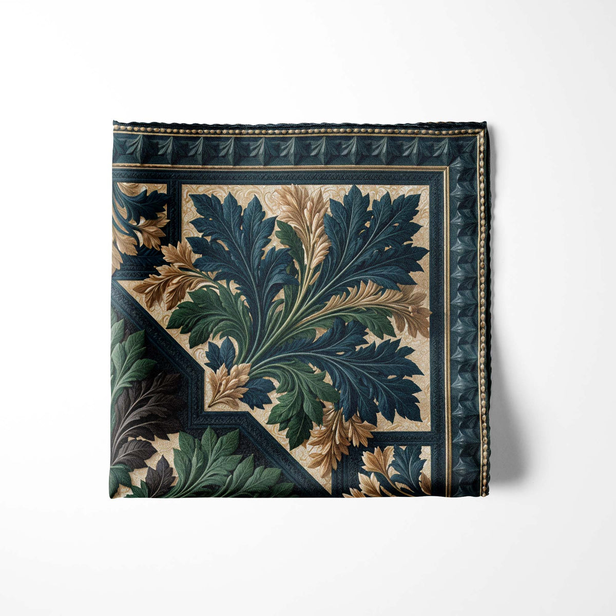 FOLIAGE ACANTHUS SILK POCKET SQUARE