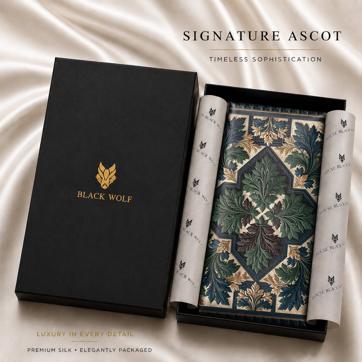 FOLIAGE ACANTHUS SILK ASCOT – PREMIUM COLLECTION