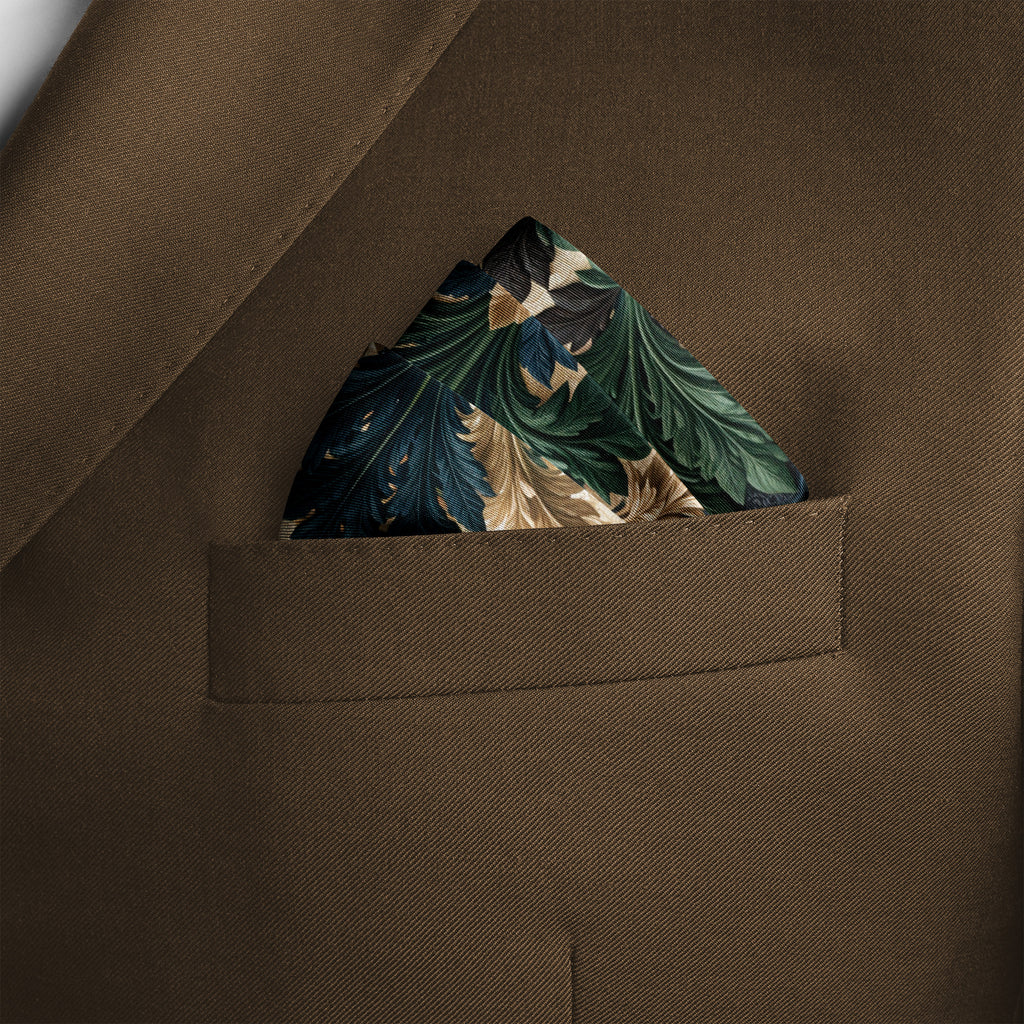 FOLIAGE ACANTHUS SILK POCKET SQUARE