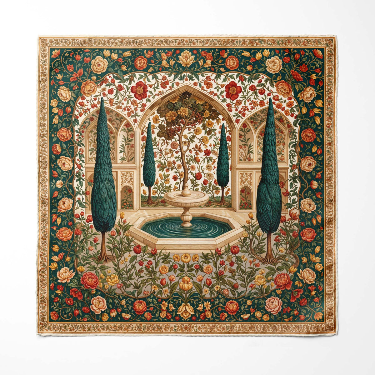 GARDEN OF SIENA SILK POCKET SQUARE