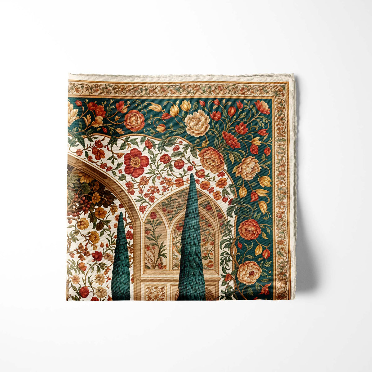 GARDEN OF SIENA SILK POCKET SQUARE