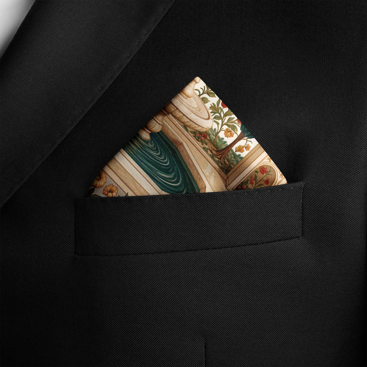 GARDEN OF SIENA SILK POCKET SQUARE