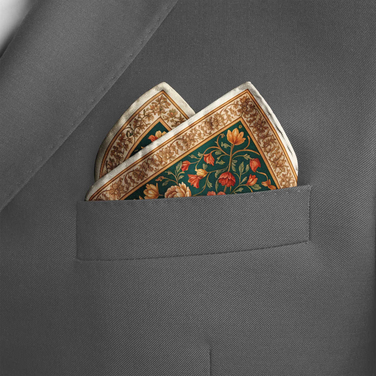 GARDEN OF SIENA SILK POCKET SQUARE