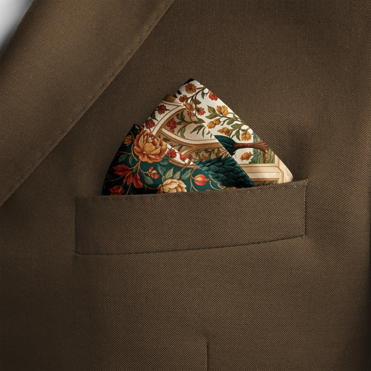 GARDEN OF SIENA SILK POCKET SQUARE