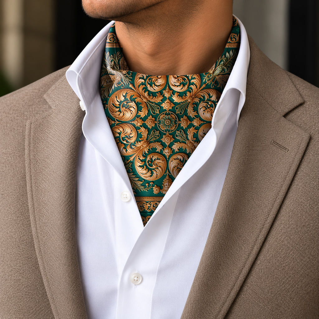 GILDED VERDURE SILK ASCOT – PREMIUM COLLECTION