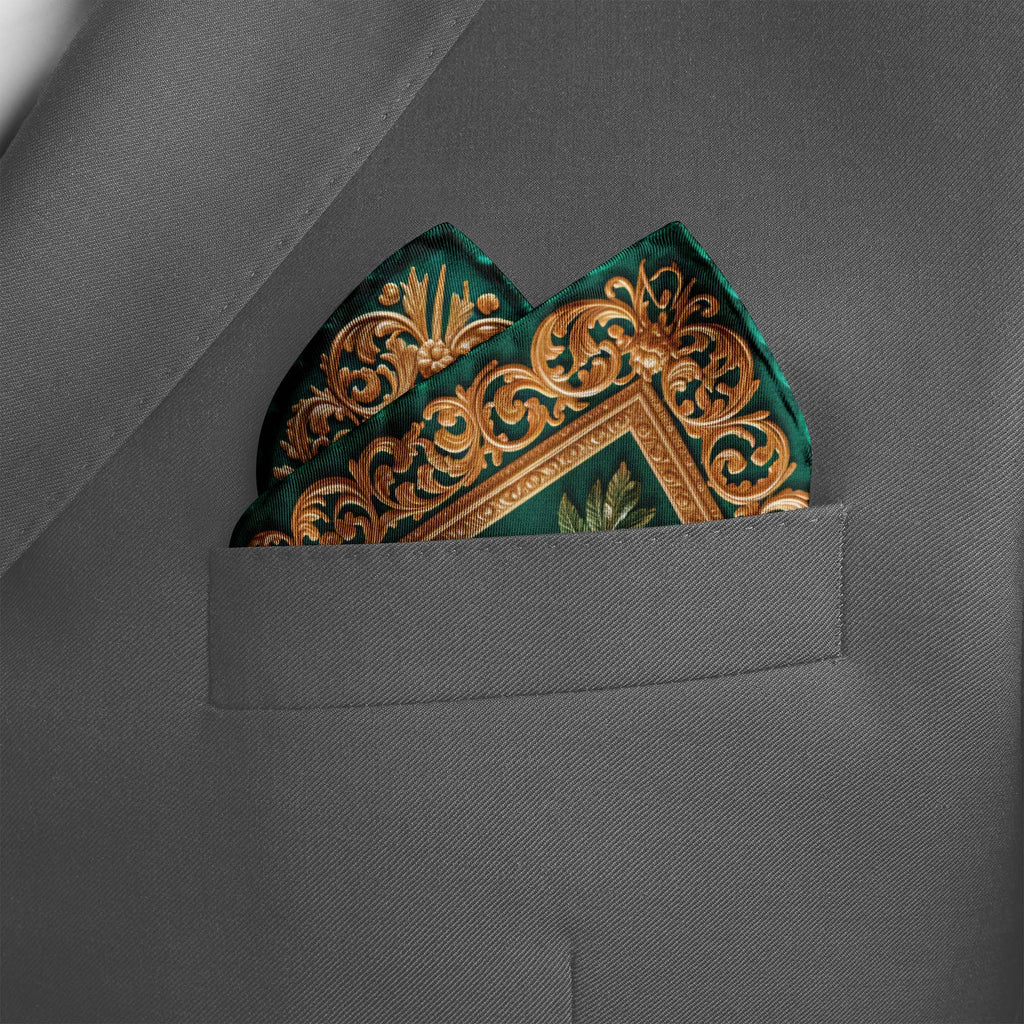 GILDED VERDURE SILK POCKET SQUARE