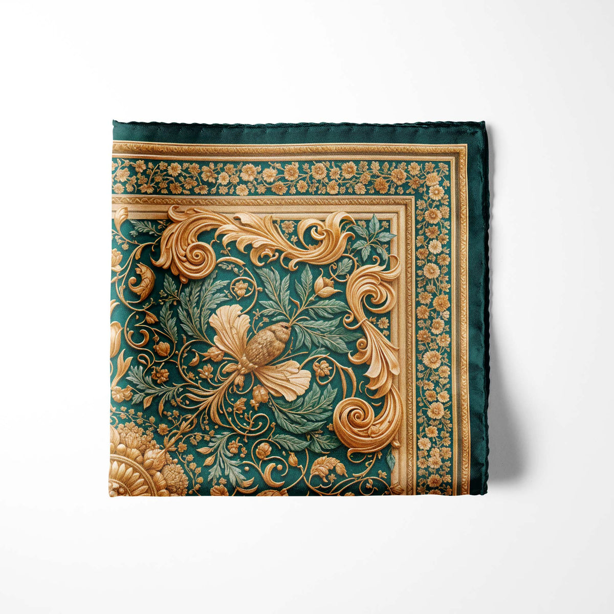 GOLDEN EDEN SILK POCKET SQUARE