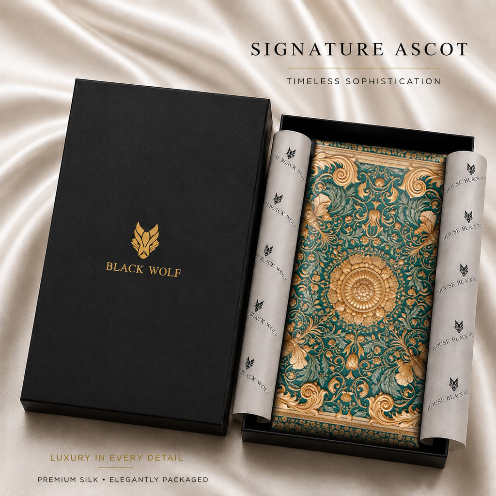 GOLDEN EDEN SILK ASCOT – PREMIUM COLLECTION