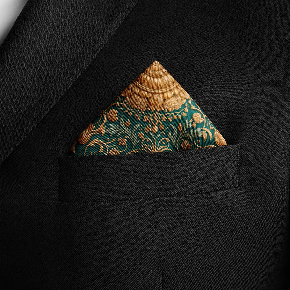 GOLDEN EDEN SILK POCKET SQUARE