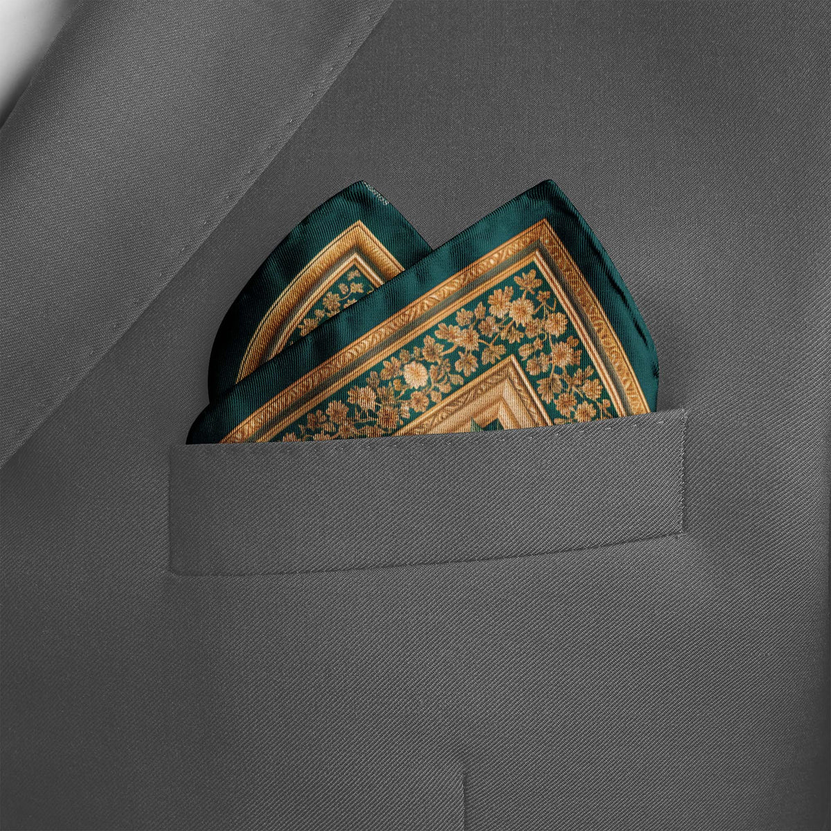 GOLDEN EDEN SILK POCKET SQUARE