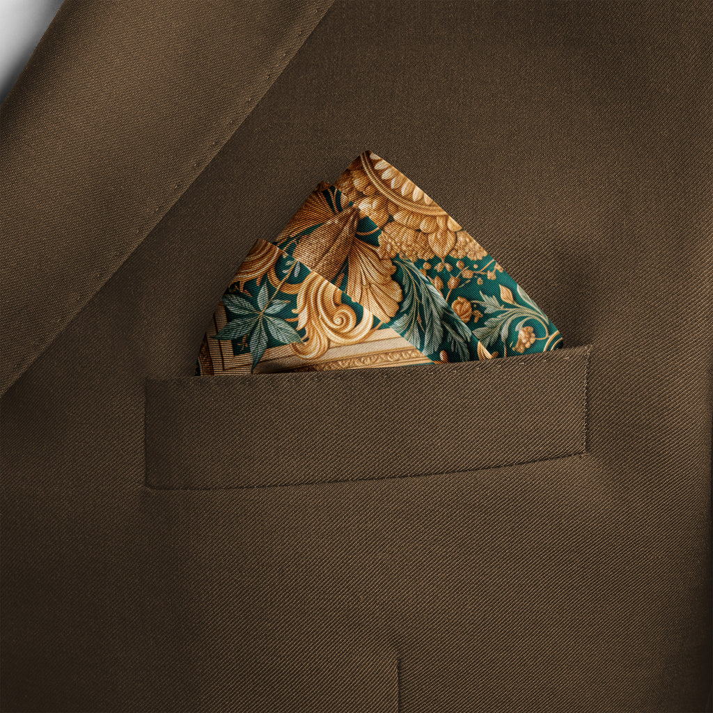 GOLDEN EDEN SILK POCKET SQUARE