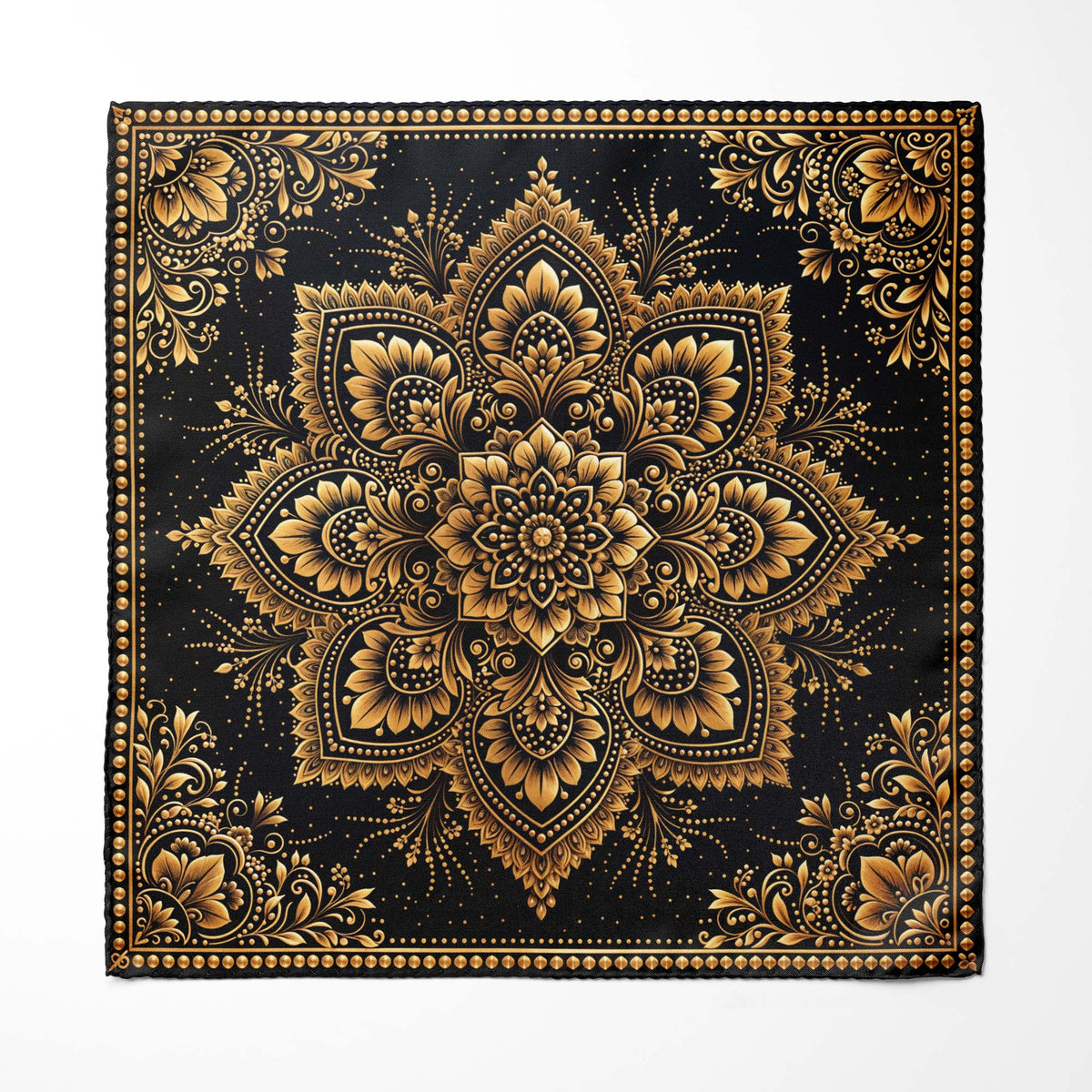 GOLDEN LOTUS SILK POCKET SQUARE