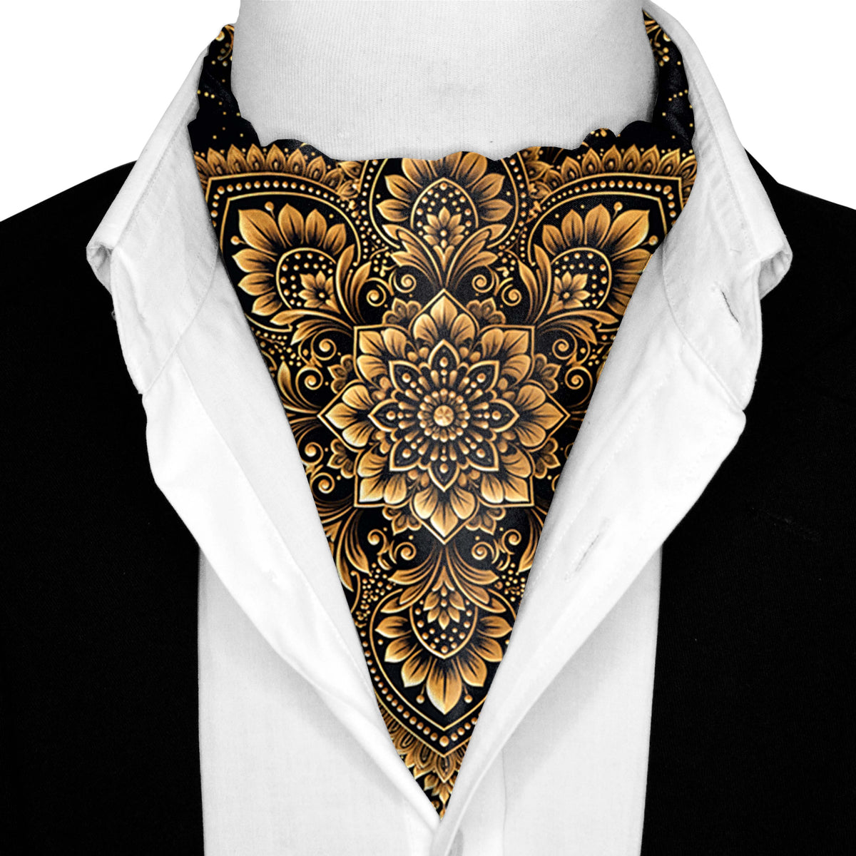 GOLDEN LOTUS SILK ASCOT – PREMIUM COLLECTION