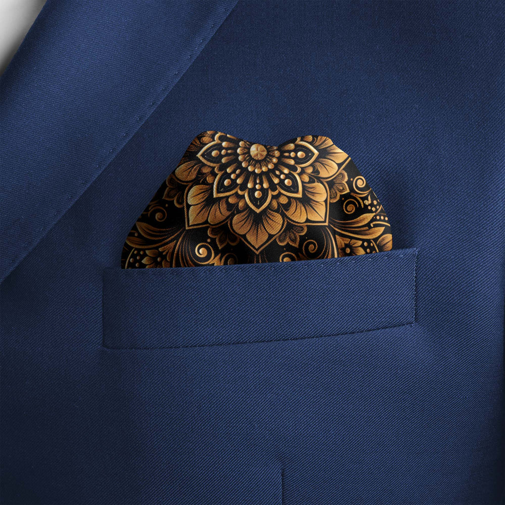 GOLDEN LOTUS SILK POCKET SQUARE